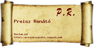 Preisz Renátó névjegykártya